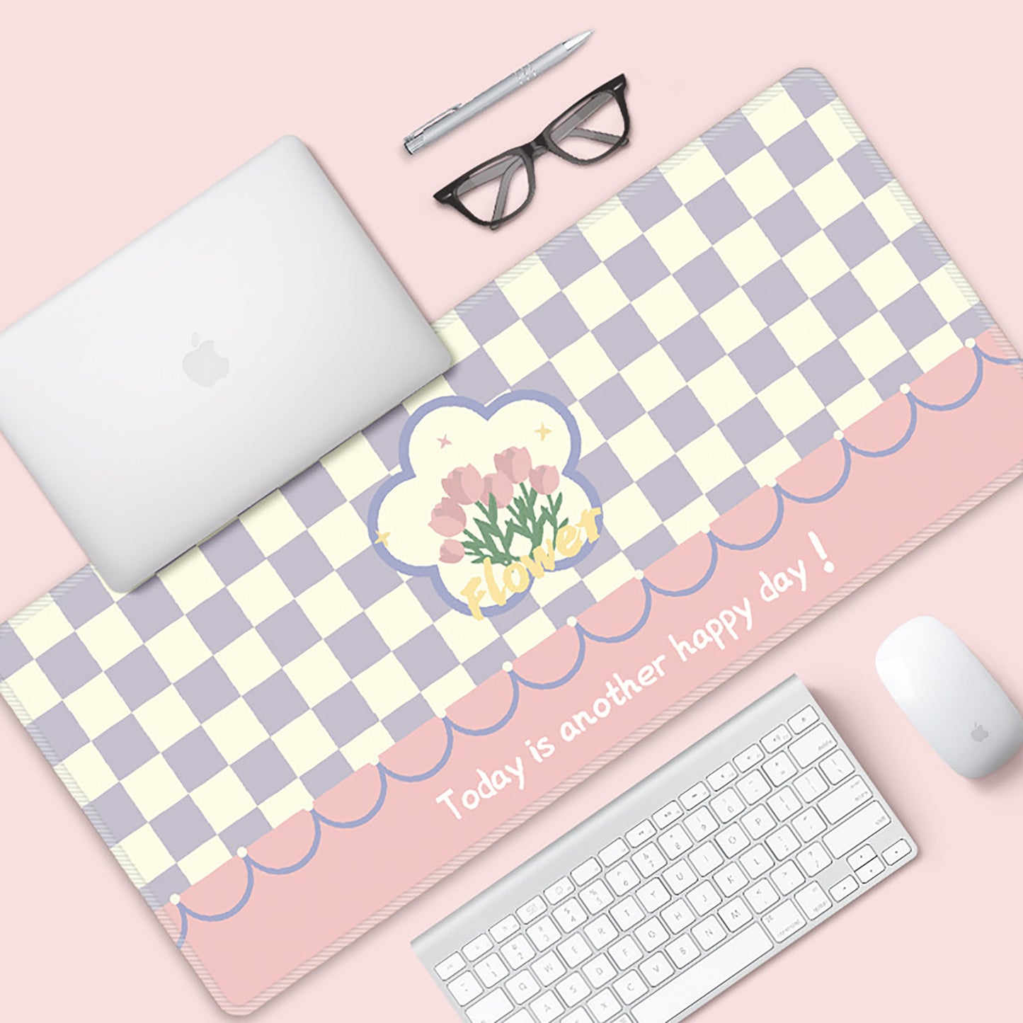 Large Fabric Desk Mouse Pad with Smooth Surface and Non Slip Base