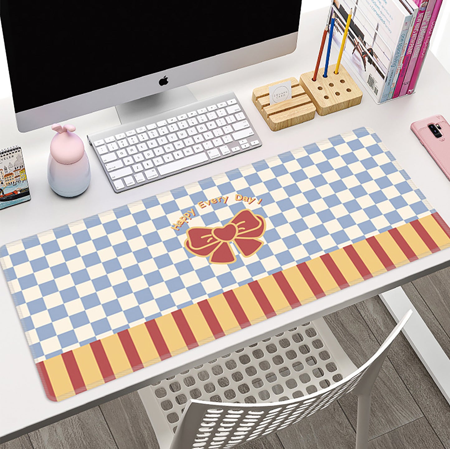 Large Fabric Desk Mouse Pad with Smooth Surface and Non Slip Base