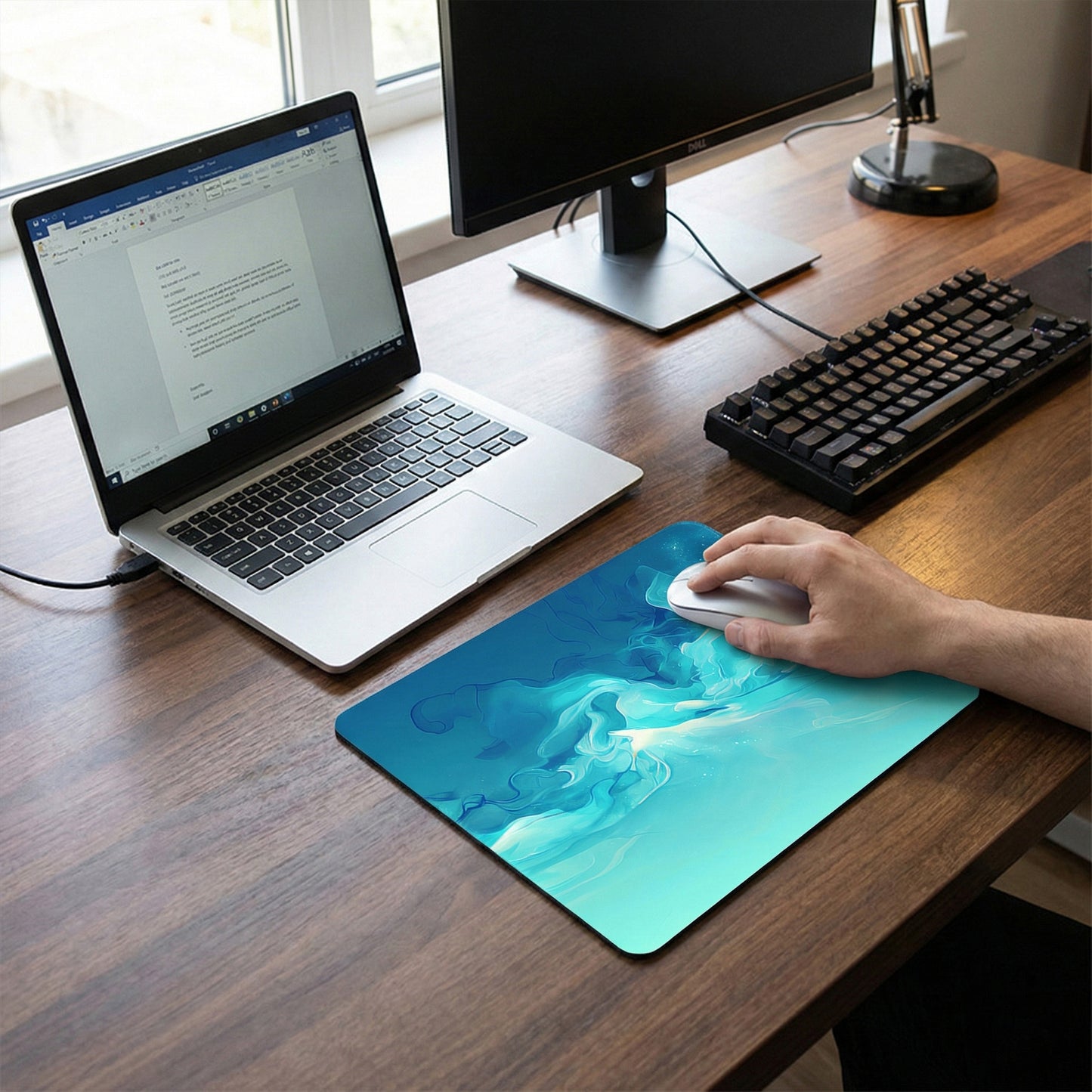Fabric Surface Mouse Pad with Non Slip Base Smooth Tracking Desk Accessory