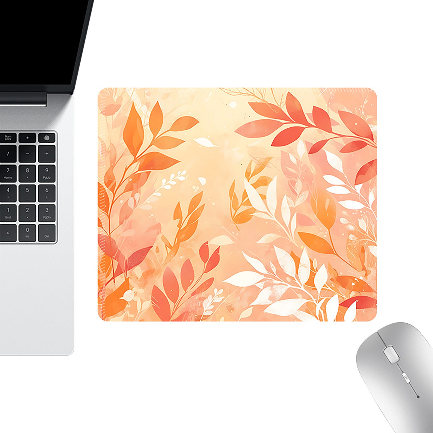 Mouse Pad with Non Slip Rubber Base and Decorative Botanical Design