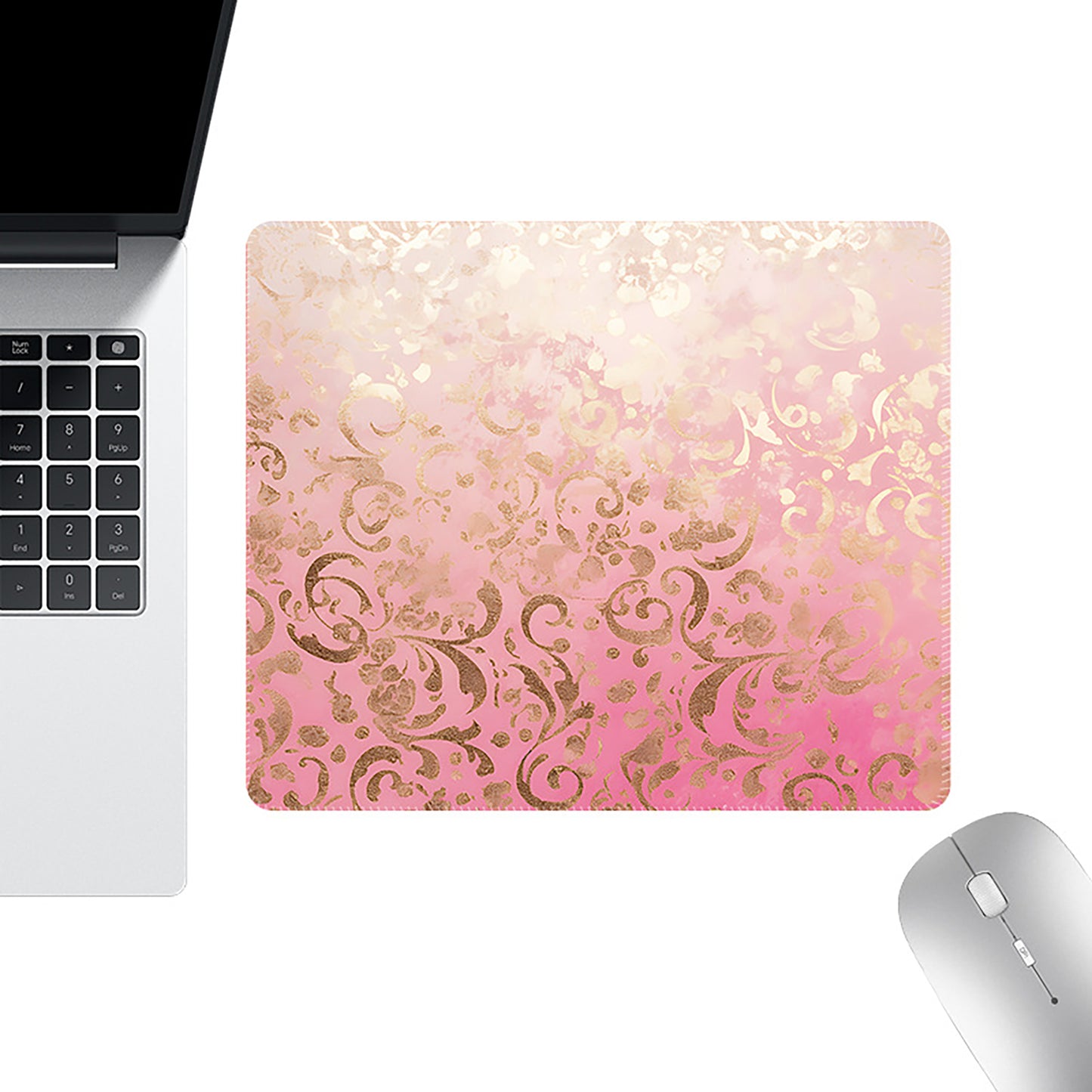 Mouse Pad with Non Slip Rubber Base and Decorative Botanical Design