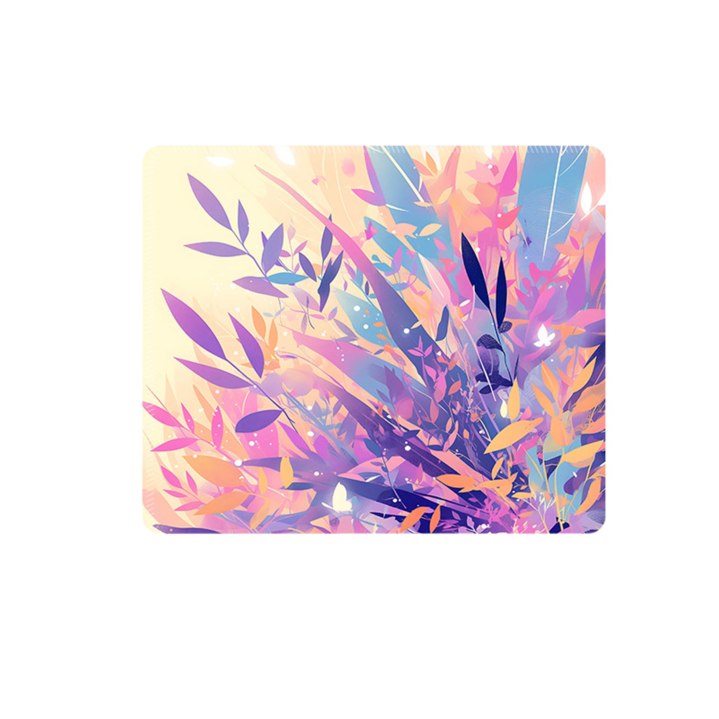 Mouse Pad with Non Slip Rubber Base and Decorative Botanical Design