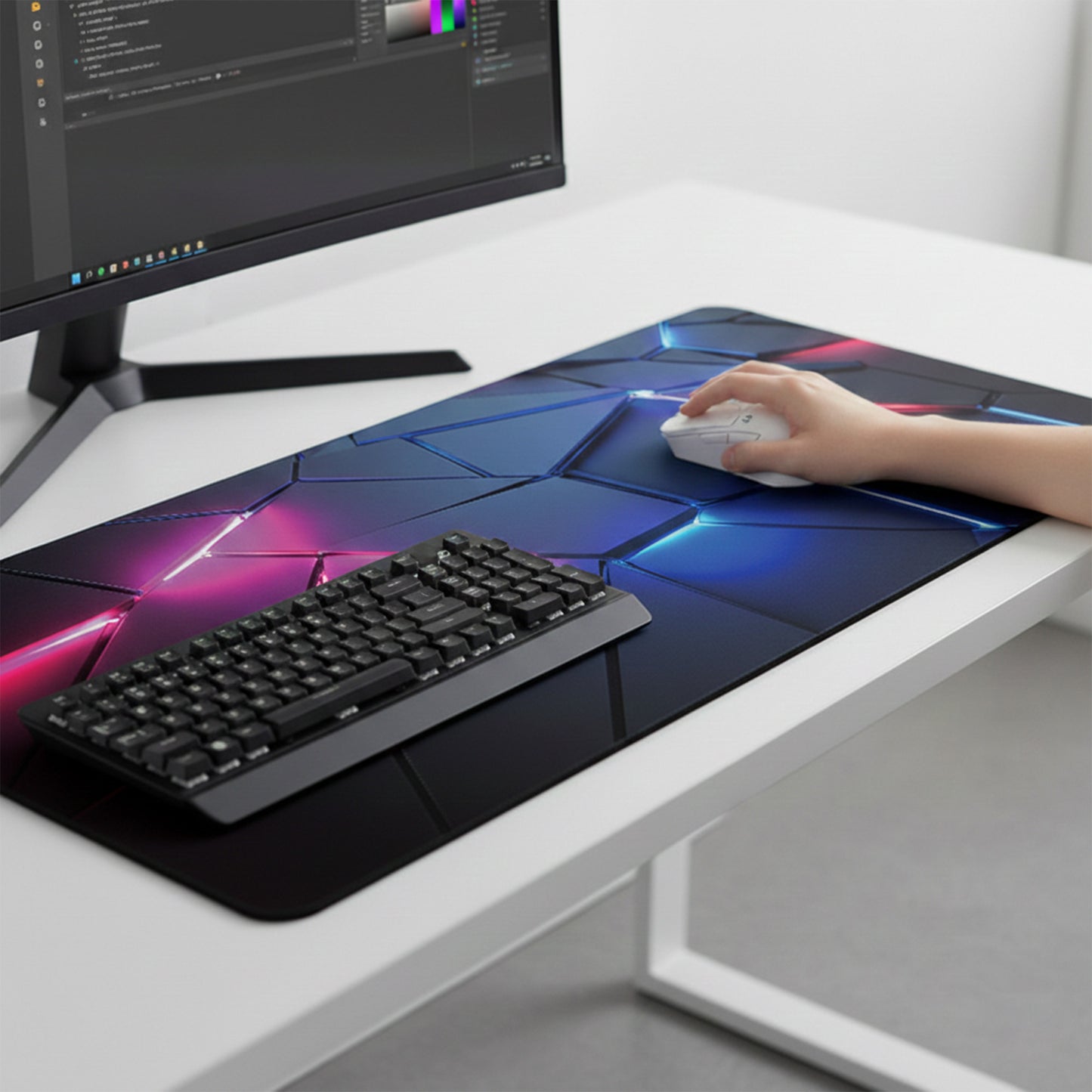 Extended Gaming Mouse Pad with Smooth Tracking Surface Non Slip Rubber Base