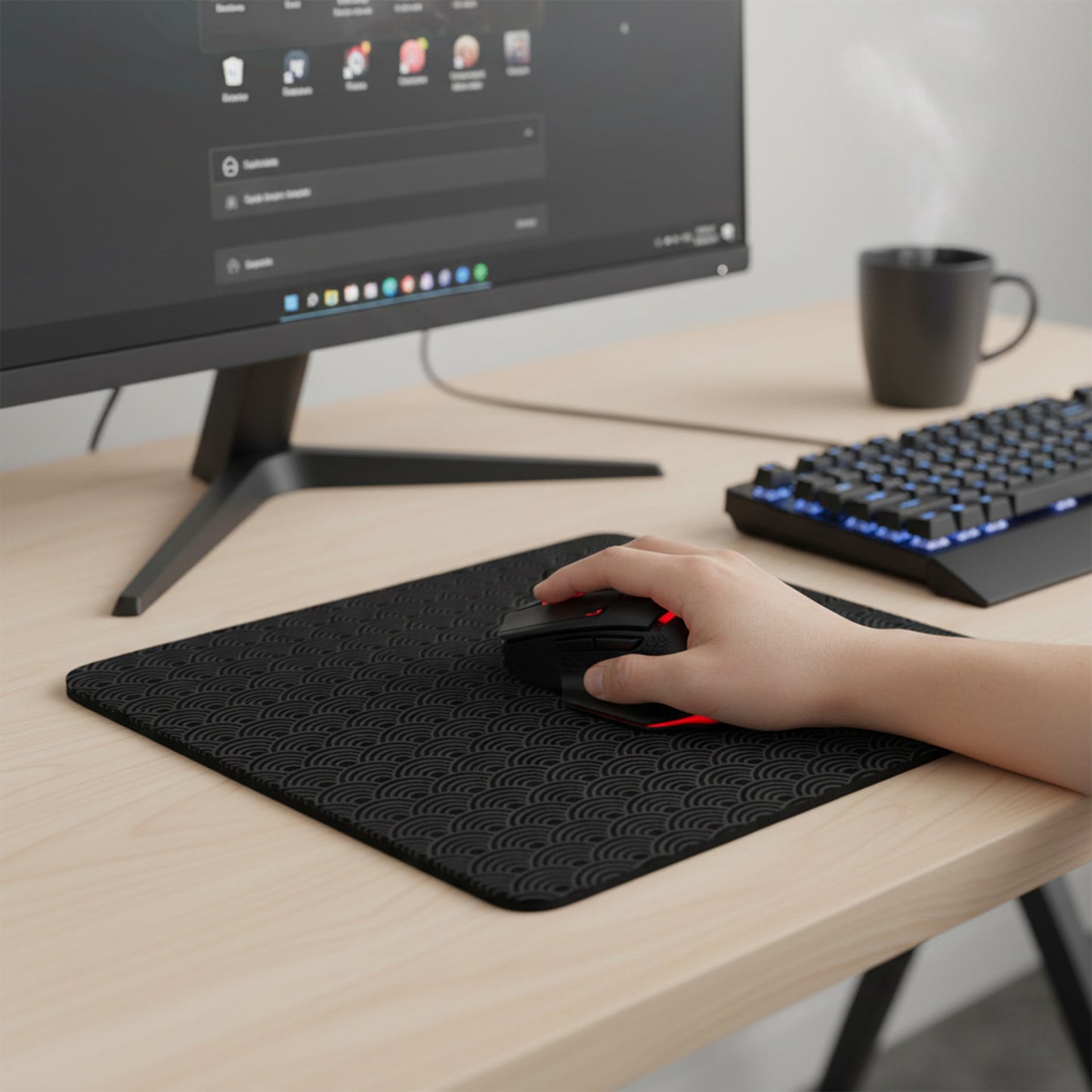 Office Work Gaming Mouse Pad with Non Slip Rubber Base