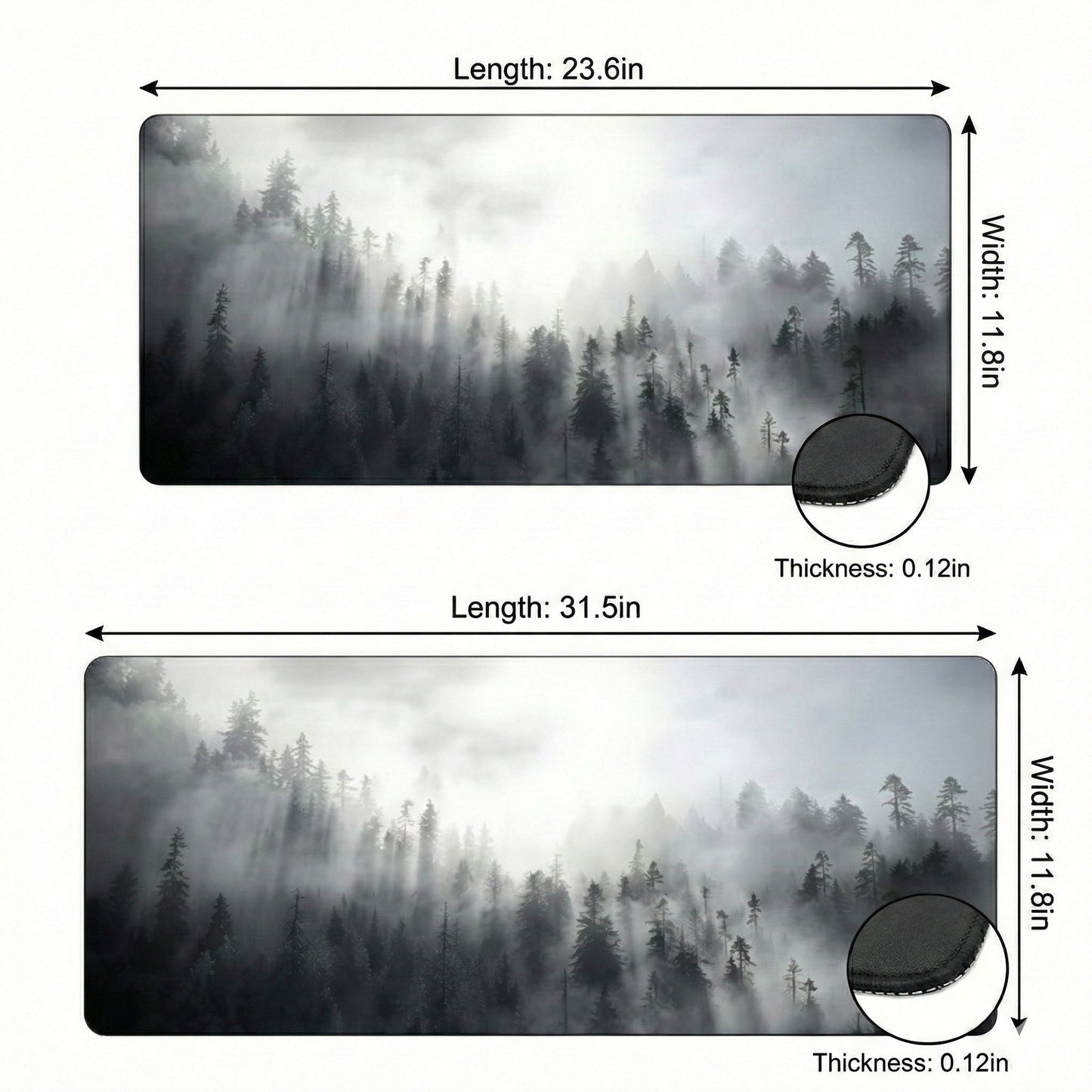 Extended Gaming Mouse Pad with Non Slip Rubber Base Stitched Edges and Smooth Precision Surface