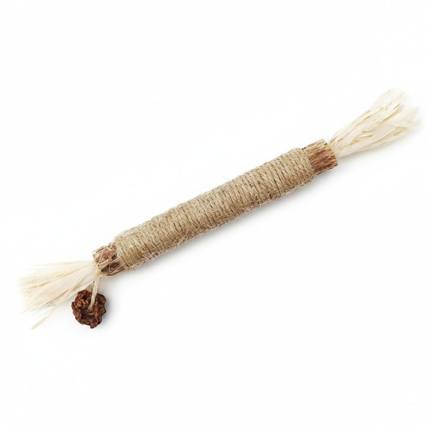 3-piece Natural Rope Cat Toy Stick with Wrapped Fiber Handle and Tassel Ends