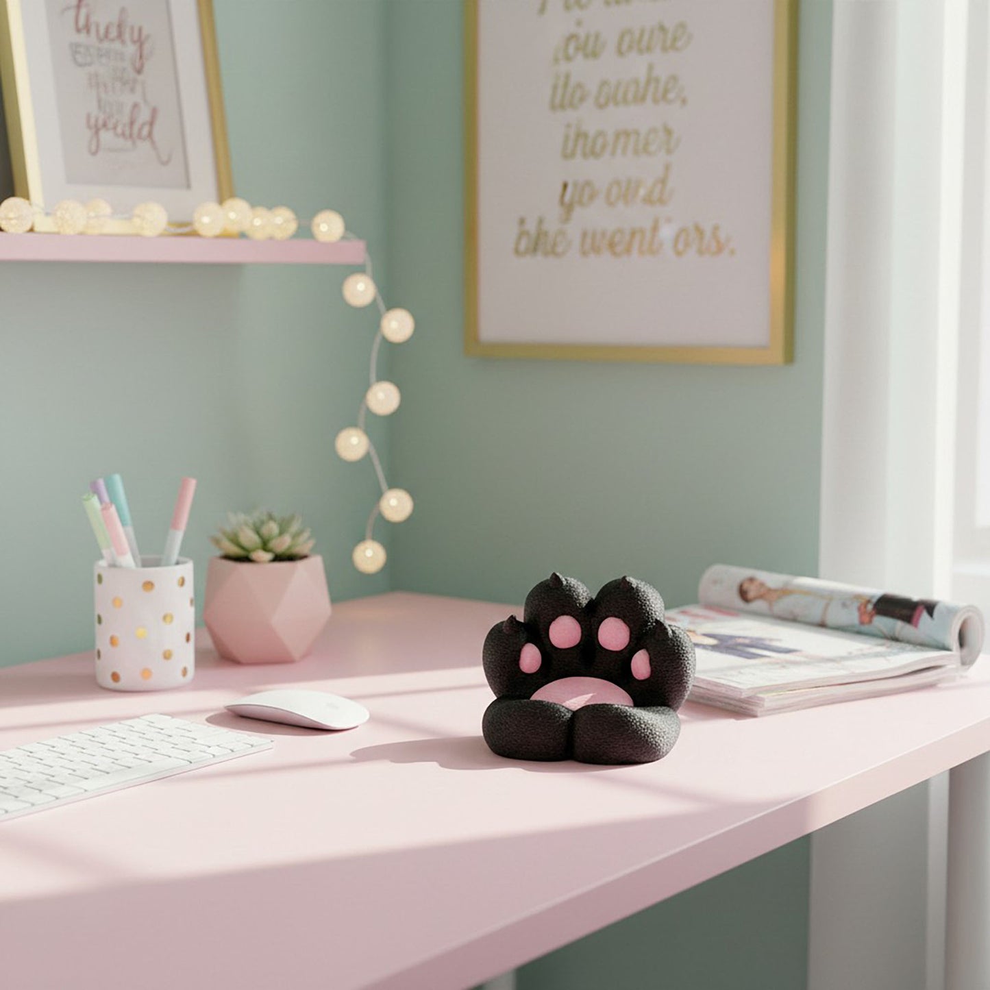 Paw Shape Desk Toy Phone Stand Soft Squishy Decorative Desktop Accessory