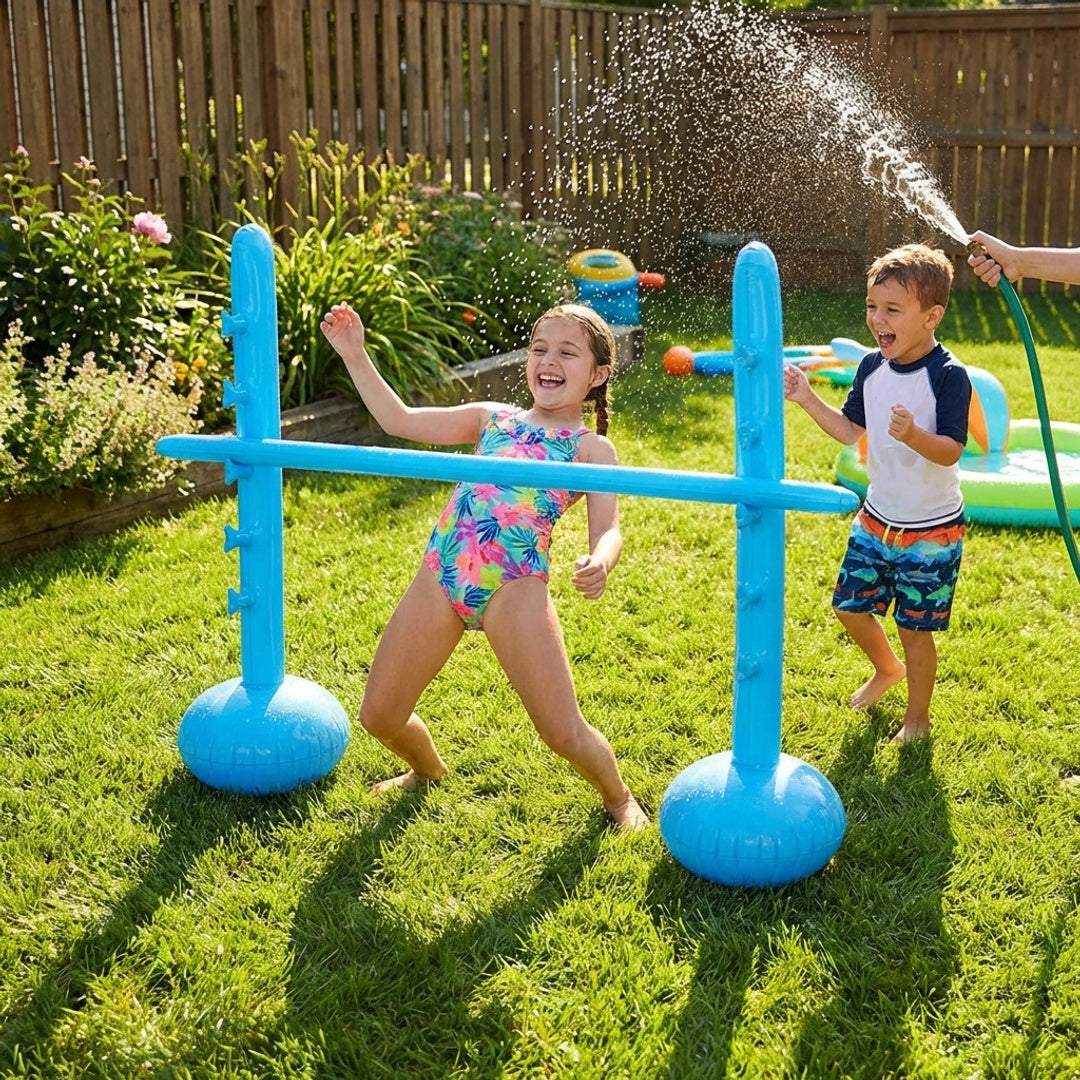 Portable Inflatable Limbo Game Set for Kids Backyard Party Jump Bar PVC Outdoor Lawn Family Game
