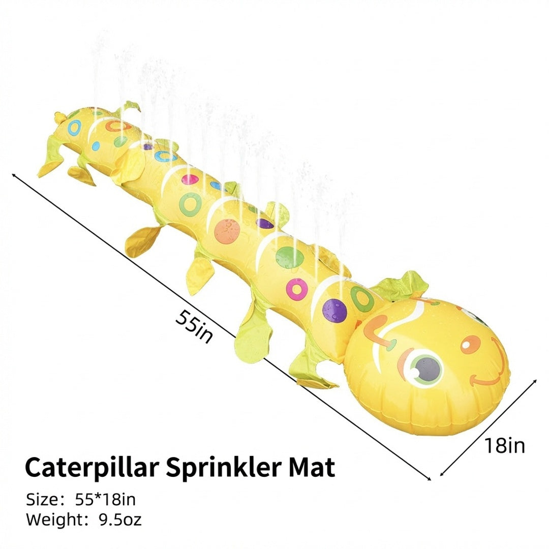 Inflatable Caterpillar Sprinkler Mat Outdoor Water Play Splash Pad PVC Backyard Summer Lawn Toy