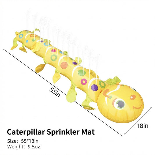 Inflatable Caterpillar Sprinkler Mat Outdoor Water Play Splash Pad PVC Backyard Summer Lawn Toy