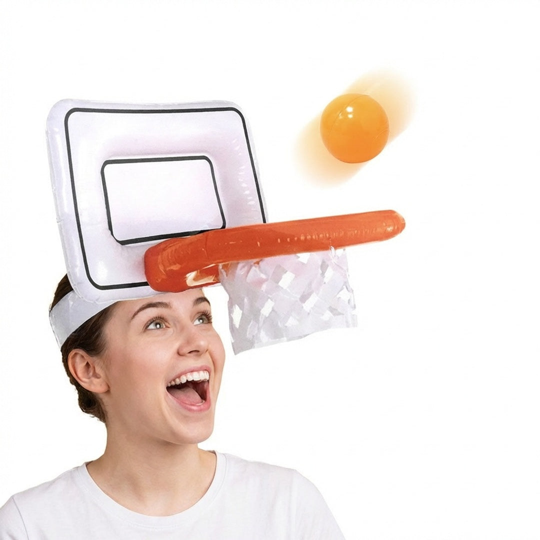 Inflatable Head Basketball Hoop Toss Game Kids Party Interactive Throw Game Family Fun Toy