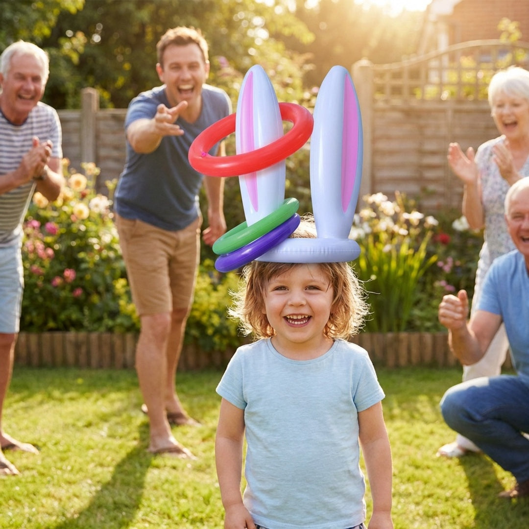 Easter Bunny Ears Ring Toss Game Inflatable Party Toss Game Kids Outdoor Family Holiday Game