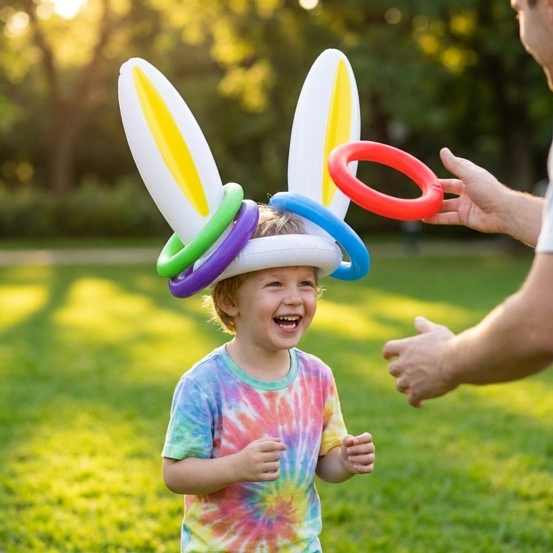 Easter Bunny Ears Ring Toss Game Inflatable Party Toss Game Kids Outdoor Family Holiday Game