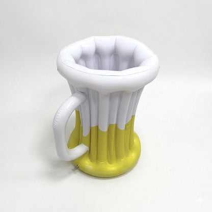 Inflatable Beer Mug Drink Cooler Ice Bucket Pool Party Beverage Cooler Floating Drink Holder