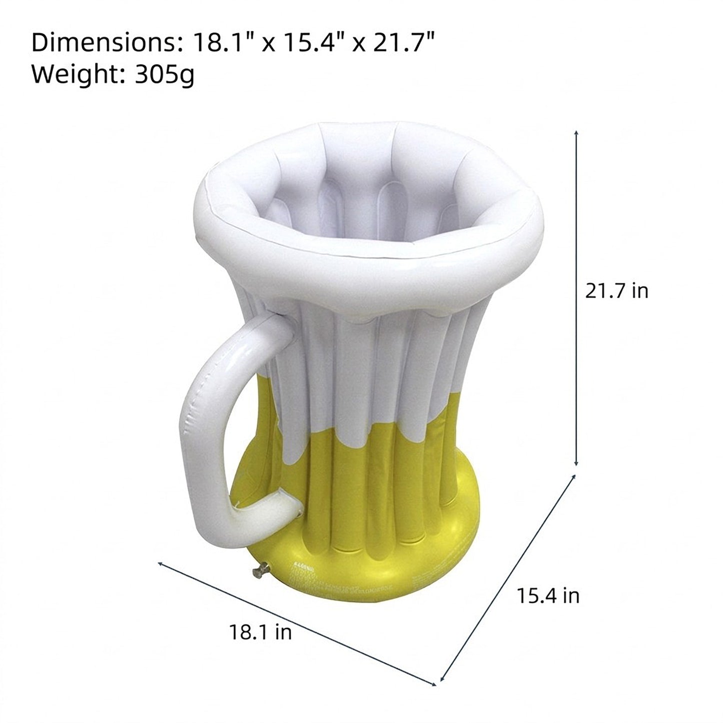 Inflatable Beer Mug Drink Cooler Ice Bucket Pool Party Beverage Cooler Floating Drink Holder