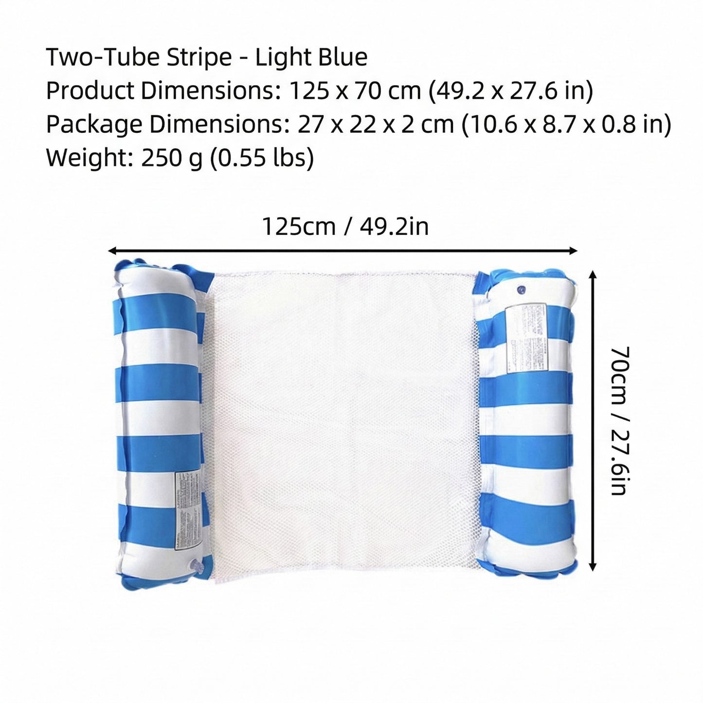 Inflatable Pool Hammock Float Lounge with Mesh Seat and Headrest for Swimming Pool Water Relaxation