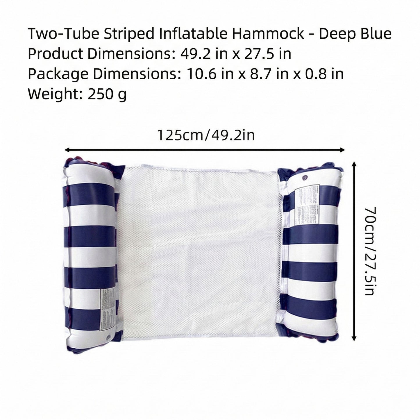 Inflatable Pool Hammock Float Lounge with Mesh Seat and Headrest for Swimming Pool Water Relaxation