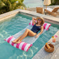 Inflatable Pool Hammock Float Lounge with Mesh Seat and Headrest for Swimming Pool Water Relaxation