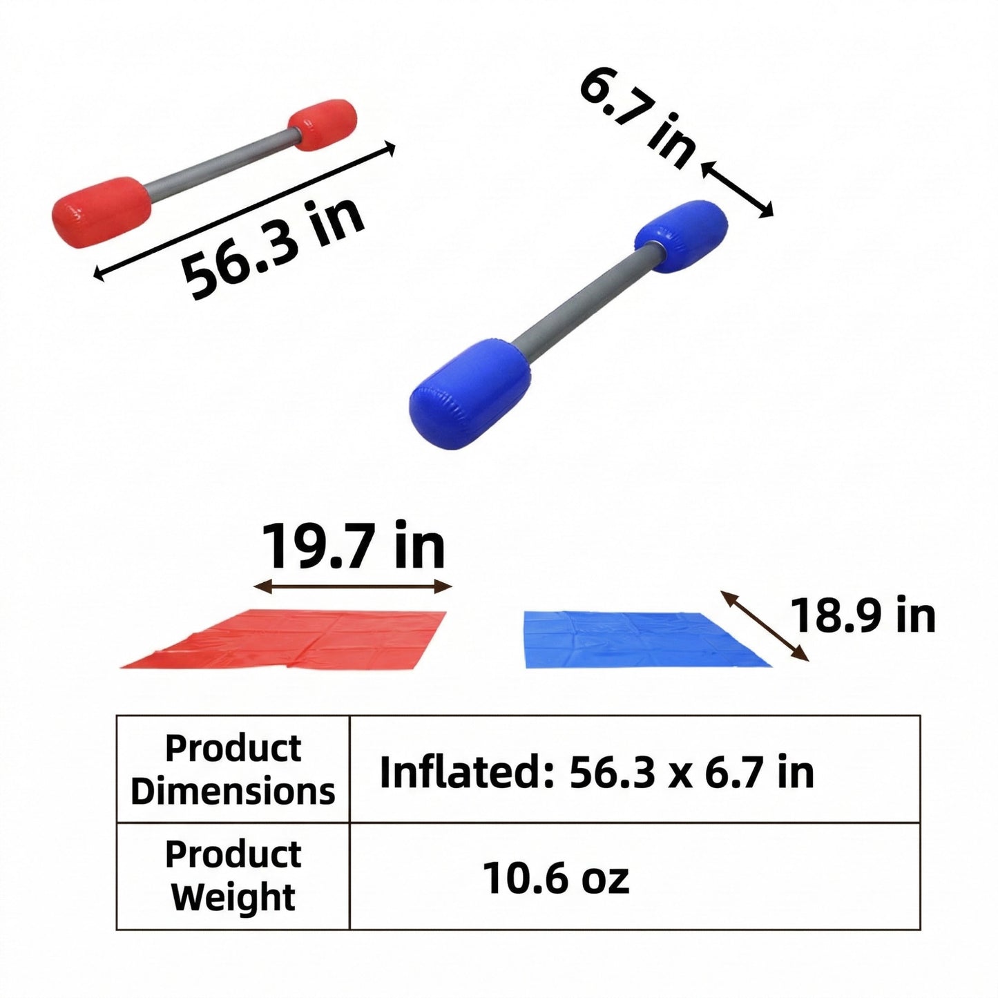 Kids Inflatable Jousting Game Set with 2 Bopper Sticks and Play Mats Outdoor Backyard Battle Game