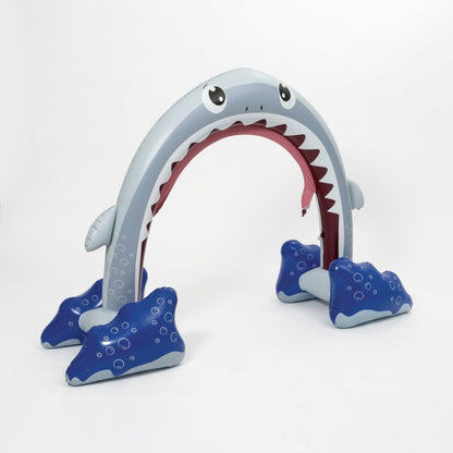 Inflatable Shark Pool Sprinkler Arch Water Spray Toy for Kids Outdoor Backyard Splash Play