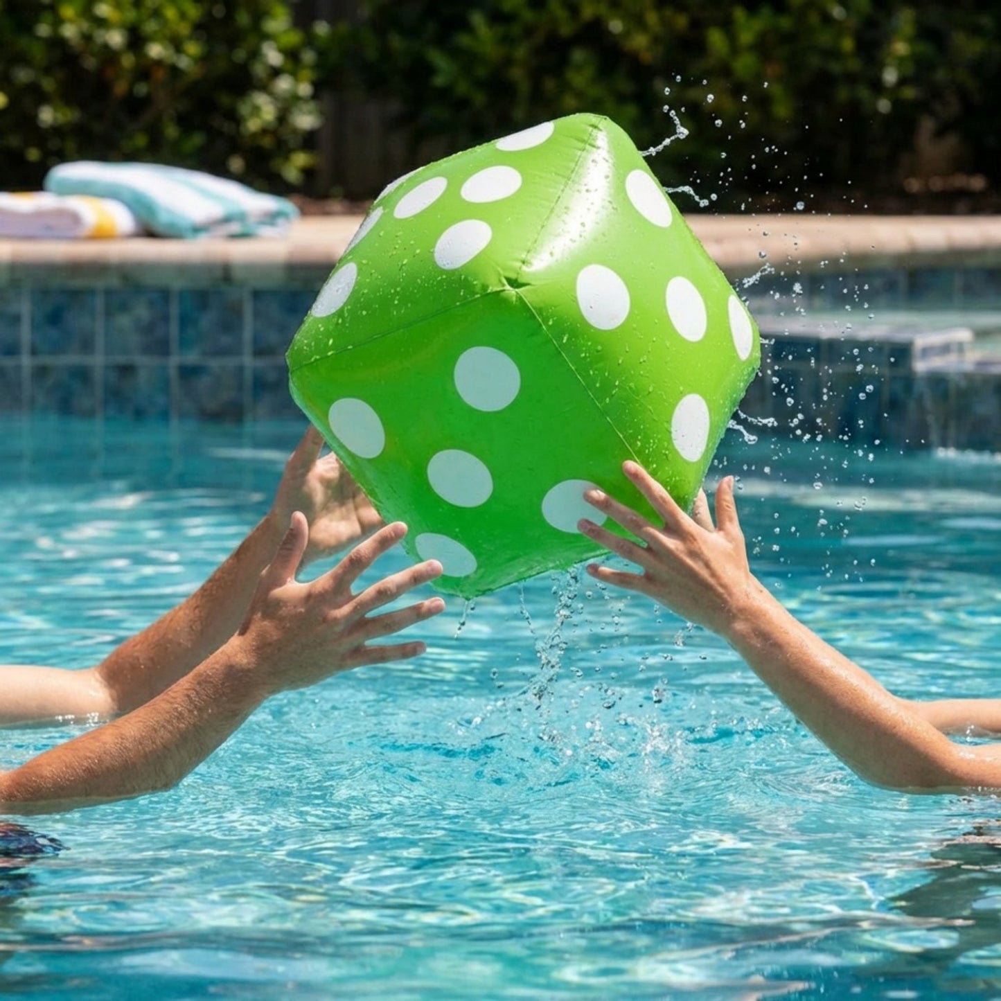 Inflatable Giant Dice Pool Toy Floating Dice Game Ball for Pool Parties and Water Games