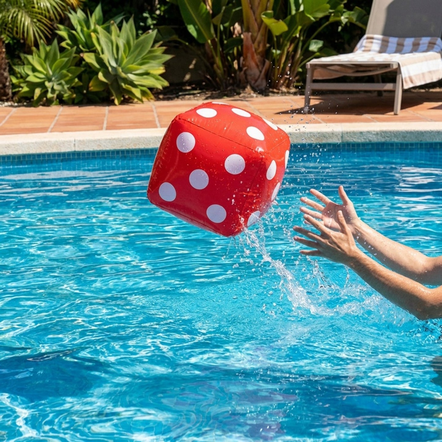 Inflatable Giant Dice Pool Toy Floating Dice Game Ball for Pool Parties and Water Games