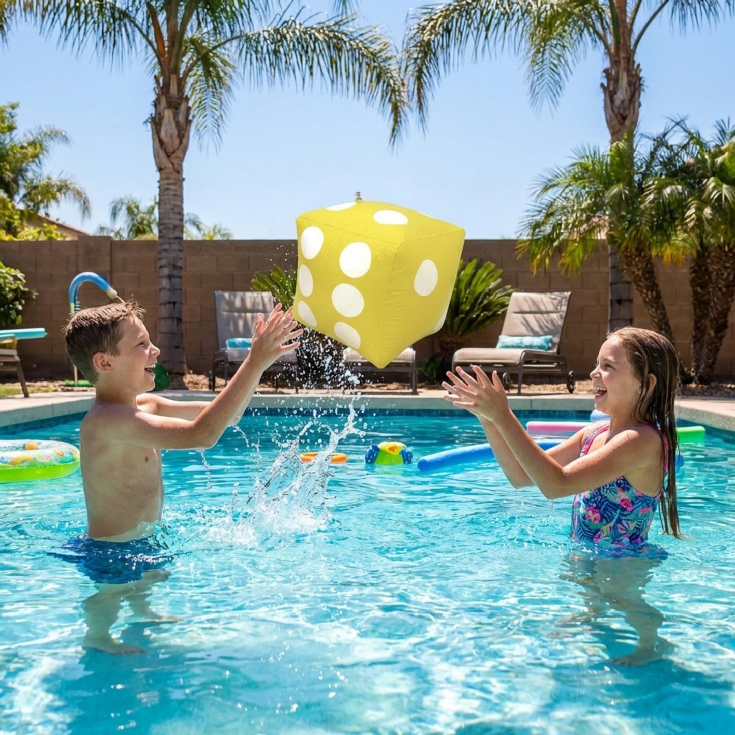 Inflatable Giant Dice Pool Toy Floating Dice Game Ball for Pool Parties and Water Games