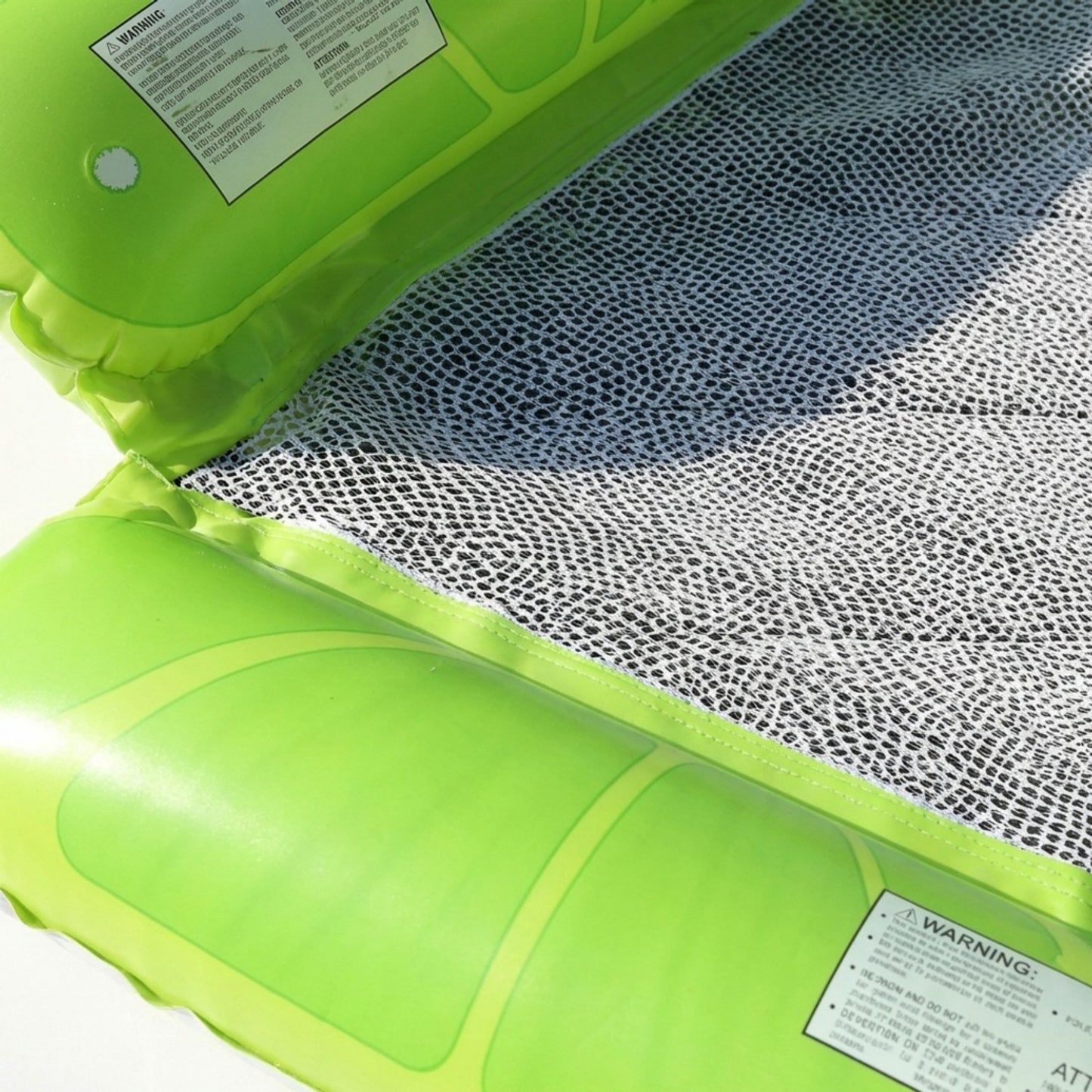 Inflatable Pool Hammock Float with Mesh Center and Pillow Headrest Floating Lounge