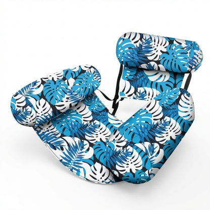 Inflatable Pool Lounge Chair Float with Adjustable Backrest and Arm Supports