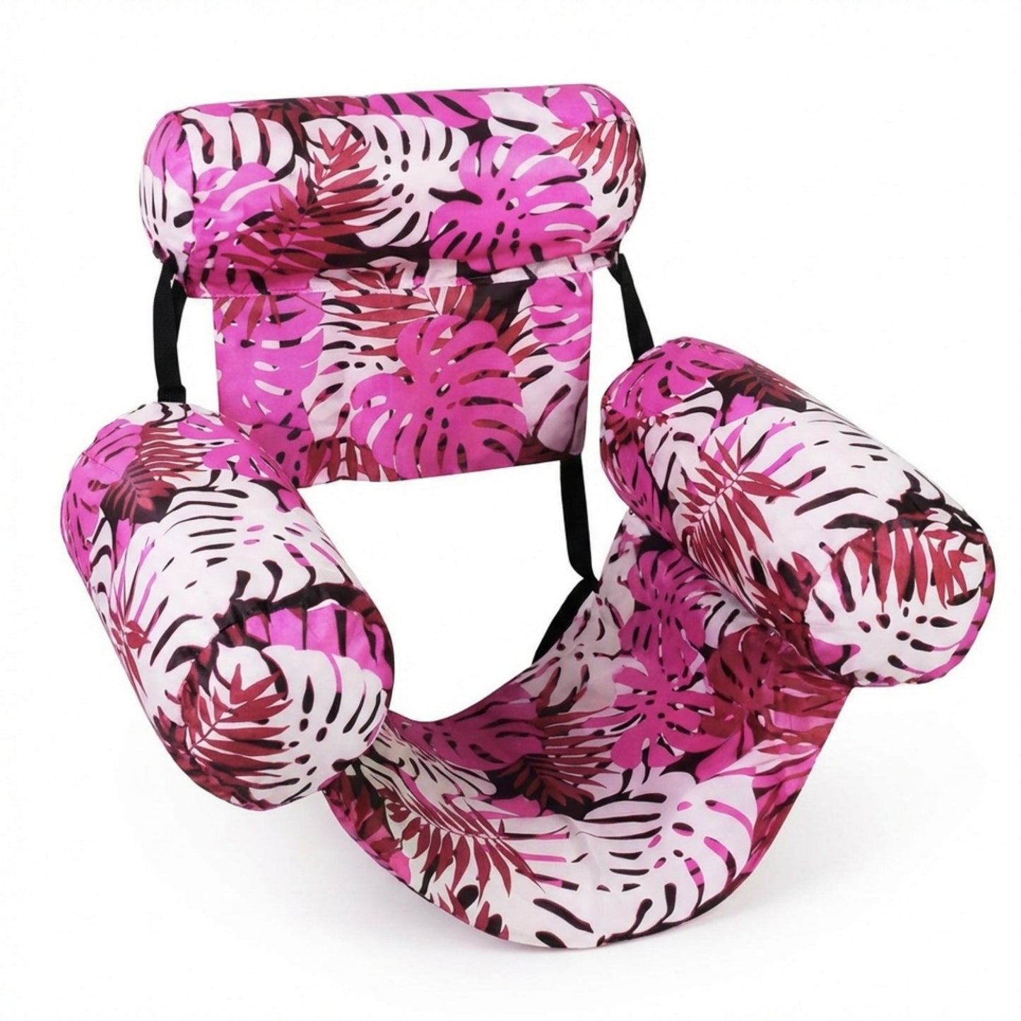 Inflatable Pool Lounge Chair Float with Adjustable Backrest and Arm Supports