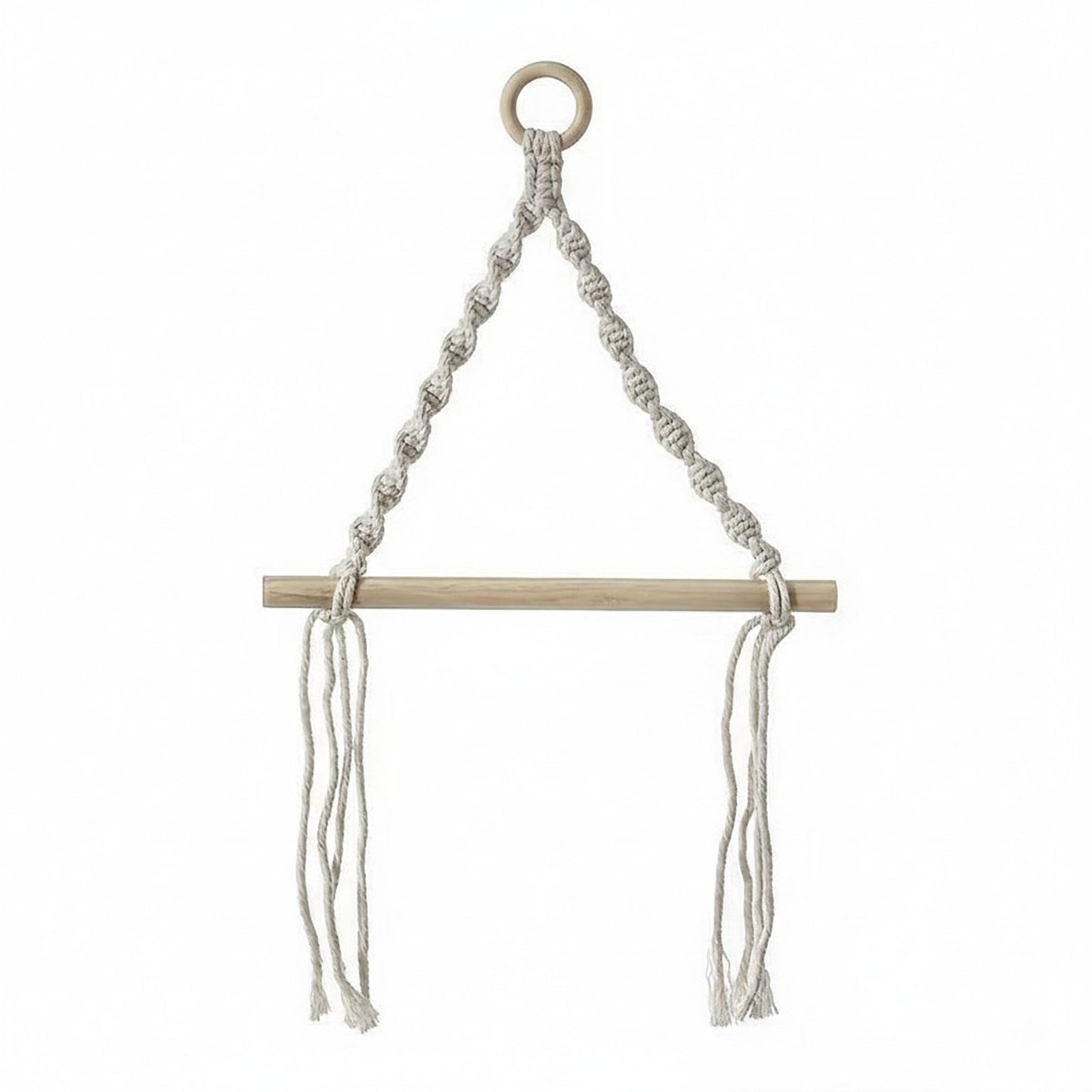 3-piece Hanging Rope Toilet Paper Holder with Wooden Dowel Bar