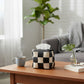 Woven Checkered Tissue Box Cover with Soft Structured Design
