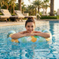 Inflatable U Shape Pool Float Adult Swim Ring Tropical Lemon Print Swimming Pool Float
