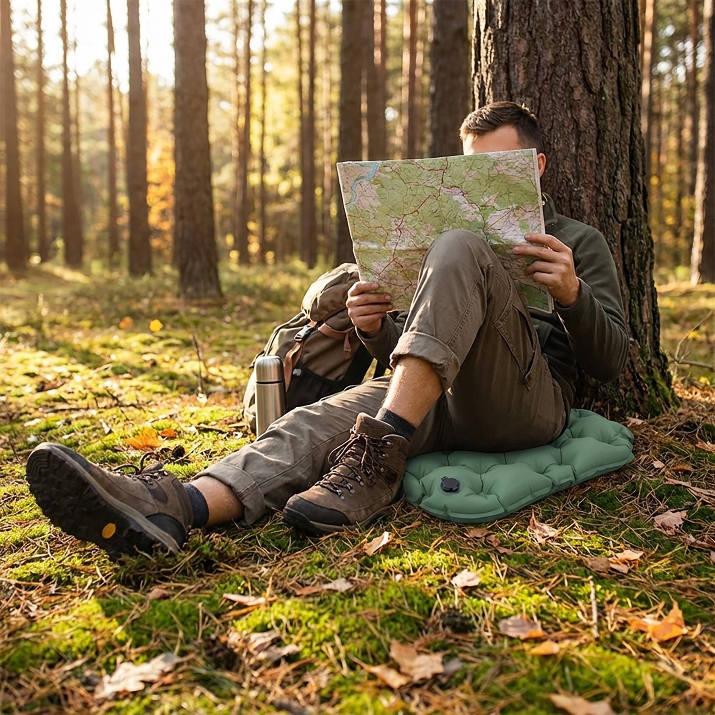 Inflatable Seat Cushion Portable Camping Air Cushion for Hiking Travel Outdoor Seating Pad