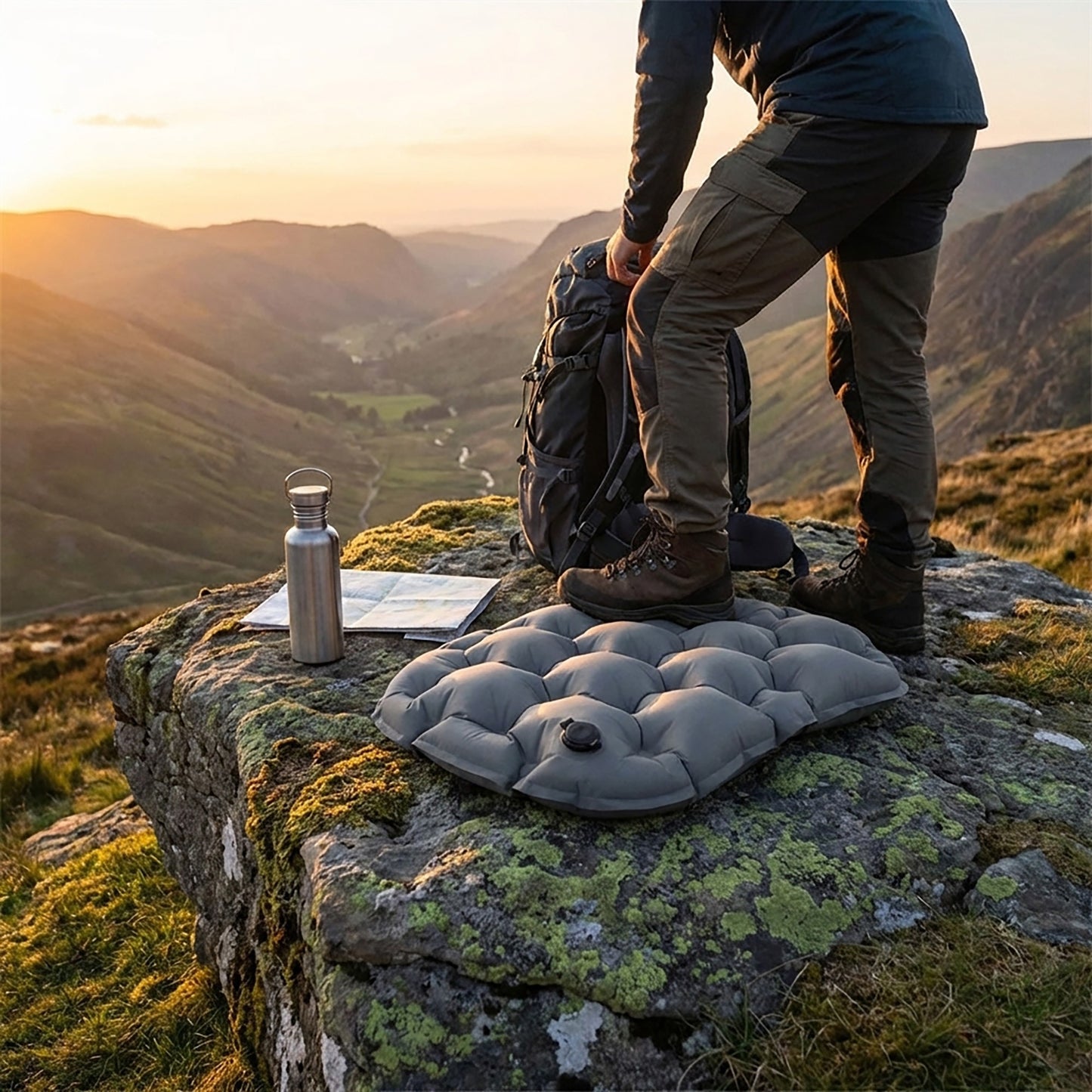 Inflatable Seat Cushion Portable Camping Air Cushion for Hiking Travel Outdoor Seating Pad