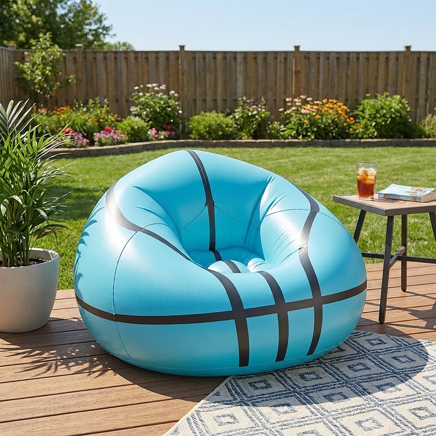 Inflatable Bean Bag Chair Portable Air Lounger Sofa for Outdoor Indoor Use
