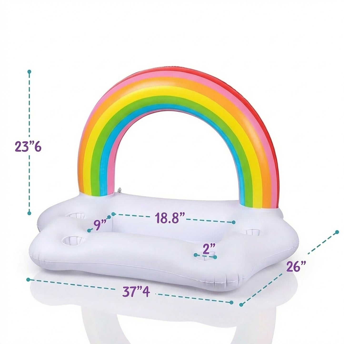 Inflatable Pool Drink Holder Floating Cooler with Cup Holders Ice Bucket Beverage Organizer for Pool