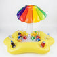 Inflatable Pool Drink Holder Floating Cooler with Cup Holders Ice Bucket Beverage Organizer for Pool