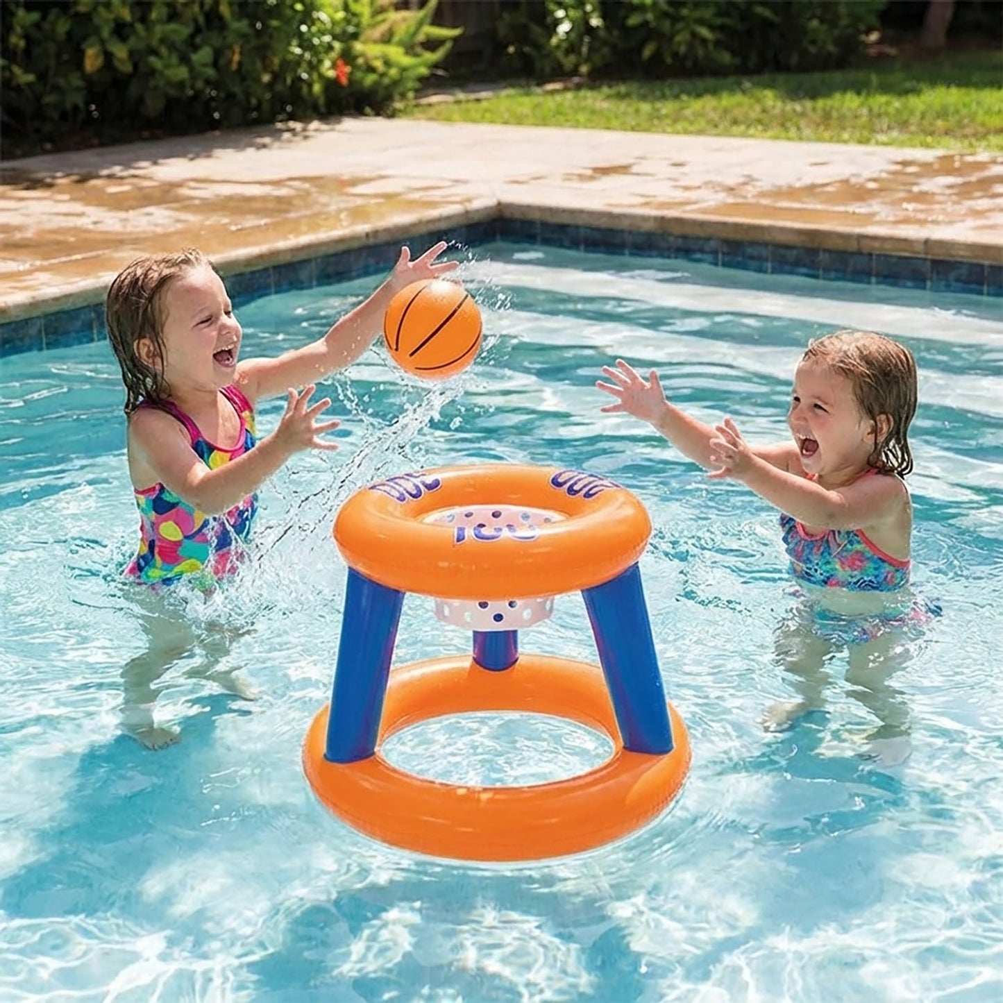 Inflatable Pool Basketball Game Set Floating Hoop Water Toy Backyard Pool Games