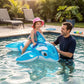 Inflatable Orca Pool Float Ride On Water Float with Handles Outdoor Swimming Pool Lake Float