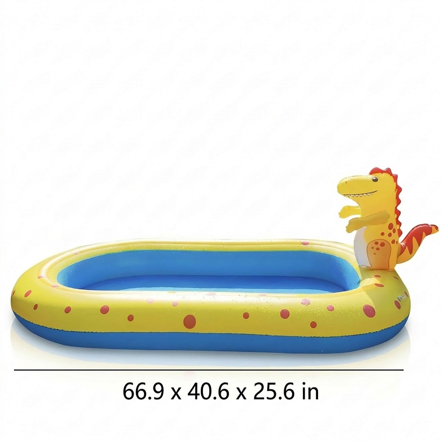 Inflatable Splash Pool with Dinosaur Water Sprayer Backyard Spray Play Pool Outdoor Water Play
