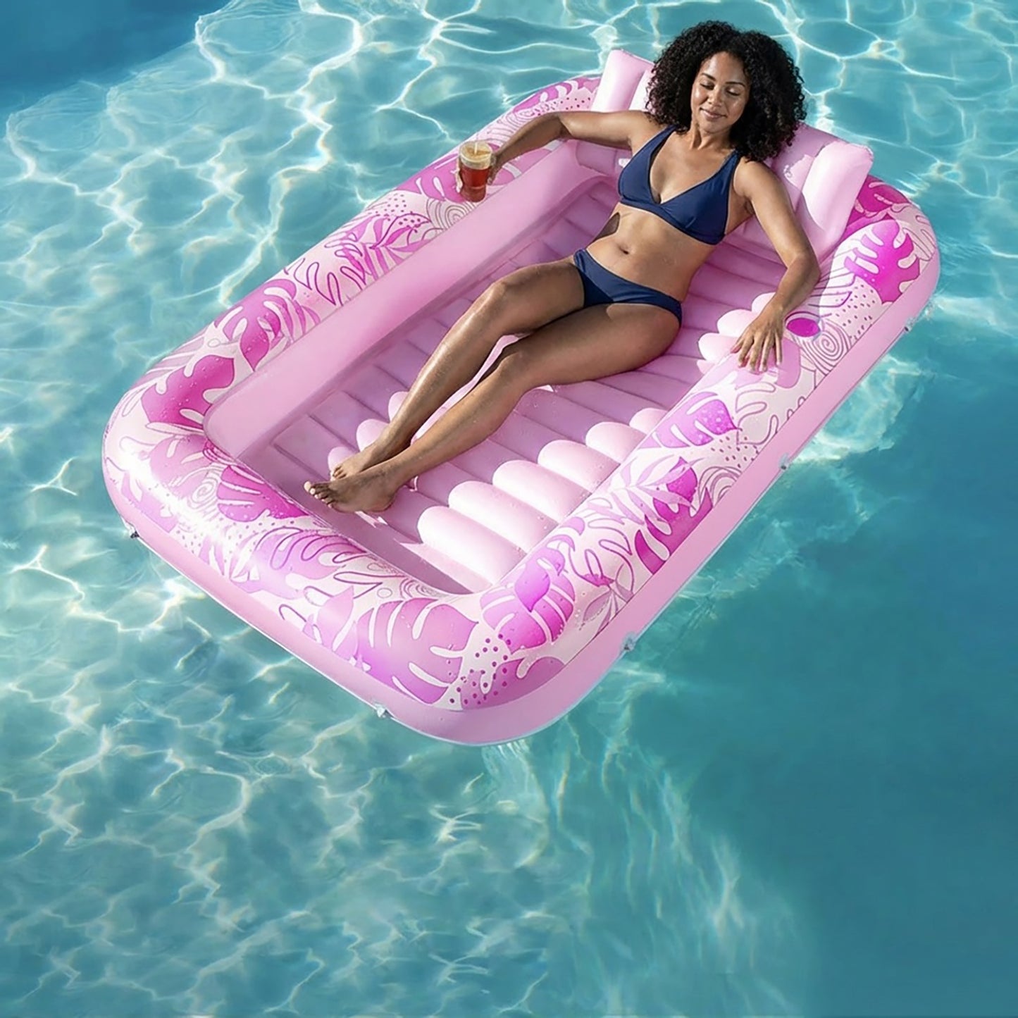 Inflatable Pool Float Lounger Water Lounge Mat for Pool Backyard Lawn and Summer Relaxation