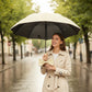 Neutral Compact Umbrella with UV Protective Black Interior