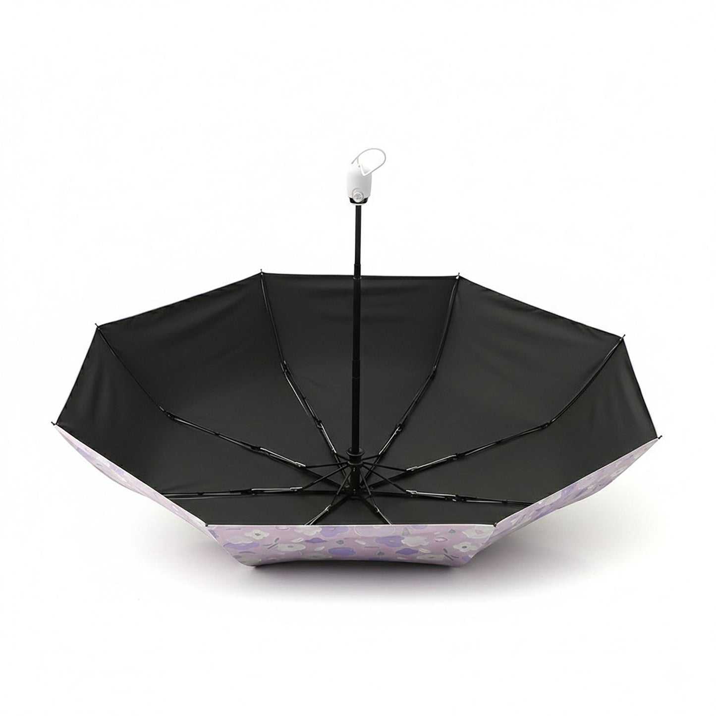 Lavender Floral Print Compact Foldable Umbrella