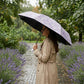 Lavender Floral Print Compact Foldable Umbrella