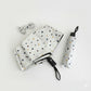 Compact Heart Print Folding Umbrella with Wrist Strap Handle