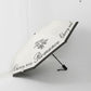Romance Script Print Umbrella with Rose Graphic and Contrast Trim