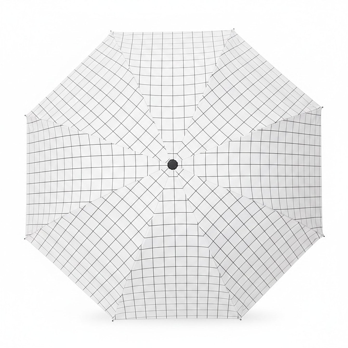 Clear Dome Umbrella with Grid Pattern Auto Open Wind Resistant Frame and Curved Handle Design