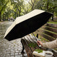 Compact Folding Umbrella with Solid Canopy Wind Resistant Frame Automatic Open and Wrist Strap