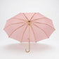 Floral Print Folding Umbrella with Gold Tone Frame Curved Handle and Matching Sleeve